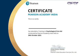 Mental Health Certificate Training for Teachers and Educators: Psychological First Aid- By Pearson - FundaSpring