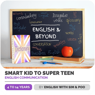 Smart Kid to Super Teen, English Communication | English with Sim and Poo | Online - FundaSpring