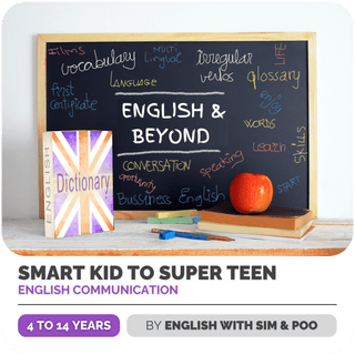 Smart Kid to Super Teen, English Communication | English with Sim and Poo | Online - FundaSpring