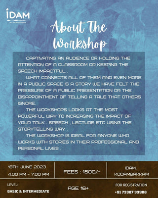 Story Telling Workshop For Adults - Enhance your Narrative Skills : By Vikram Sridhar - FundaSpring